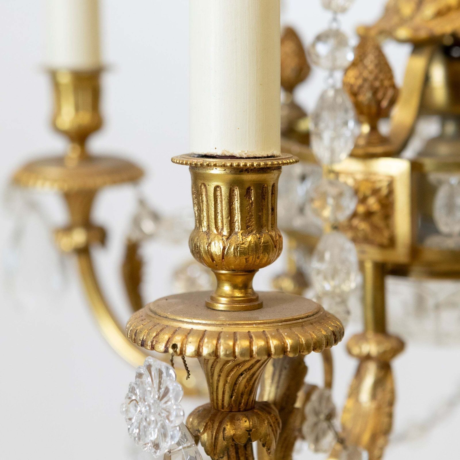 Antique French Crystal Chandelier photo vintage