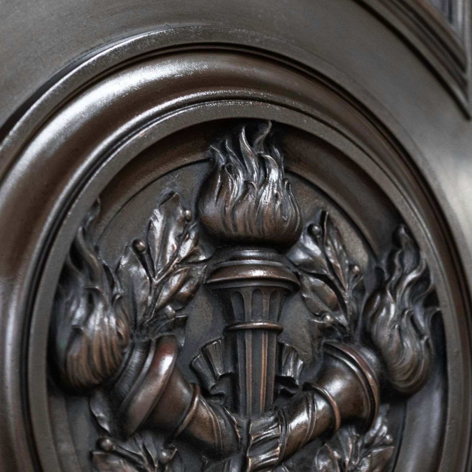 Monumental Bronze And Mahogany Entranceway Doors photo for sale