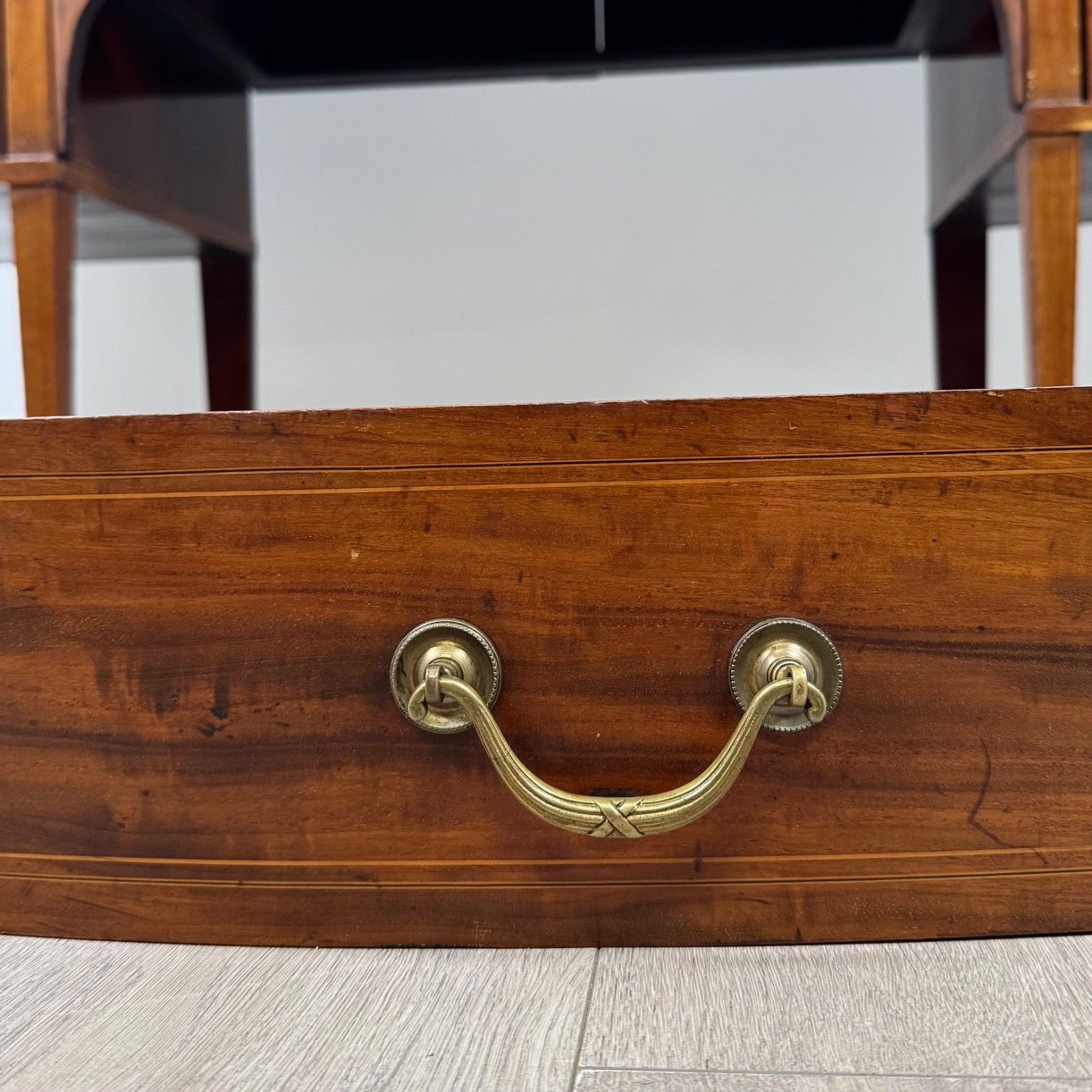 625.0 Antique 20th Century Good Quality Inlaid Sideboard In Mahogany photo