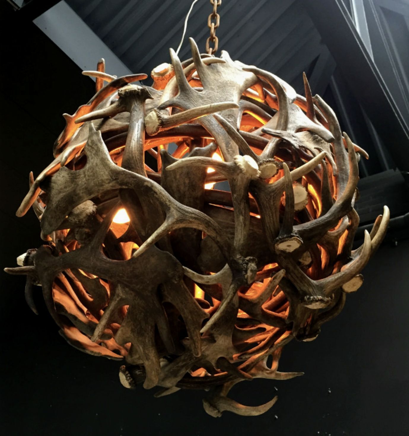 Vintage Fallow Sphere Chandelier 0085.