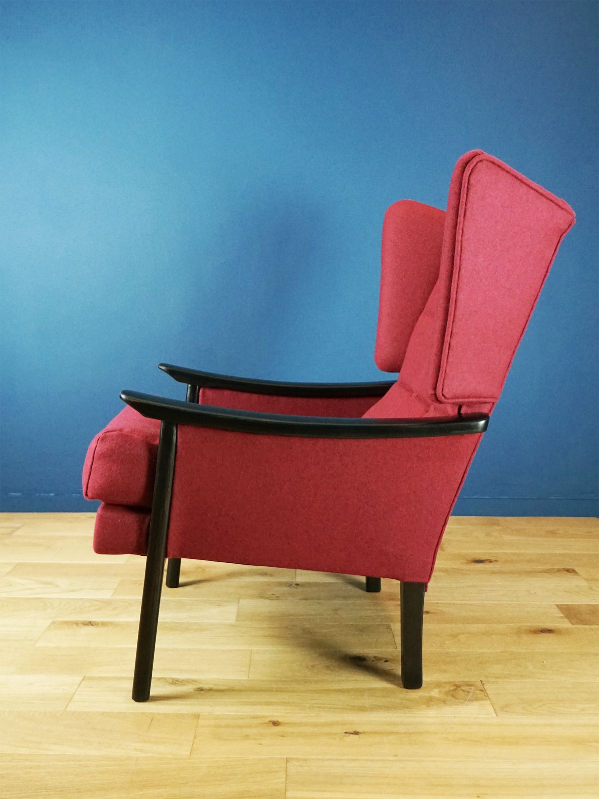 1960s Restored Wingback Chair In Pure Abbotsford Wool – One Of A Kind photo Furniture