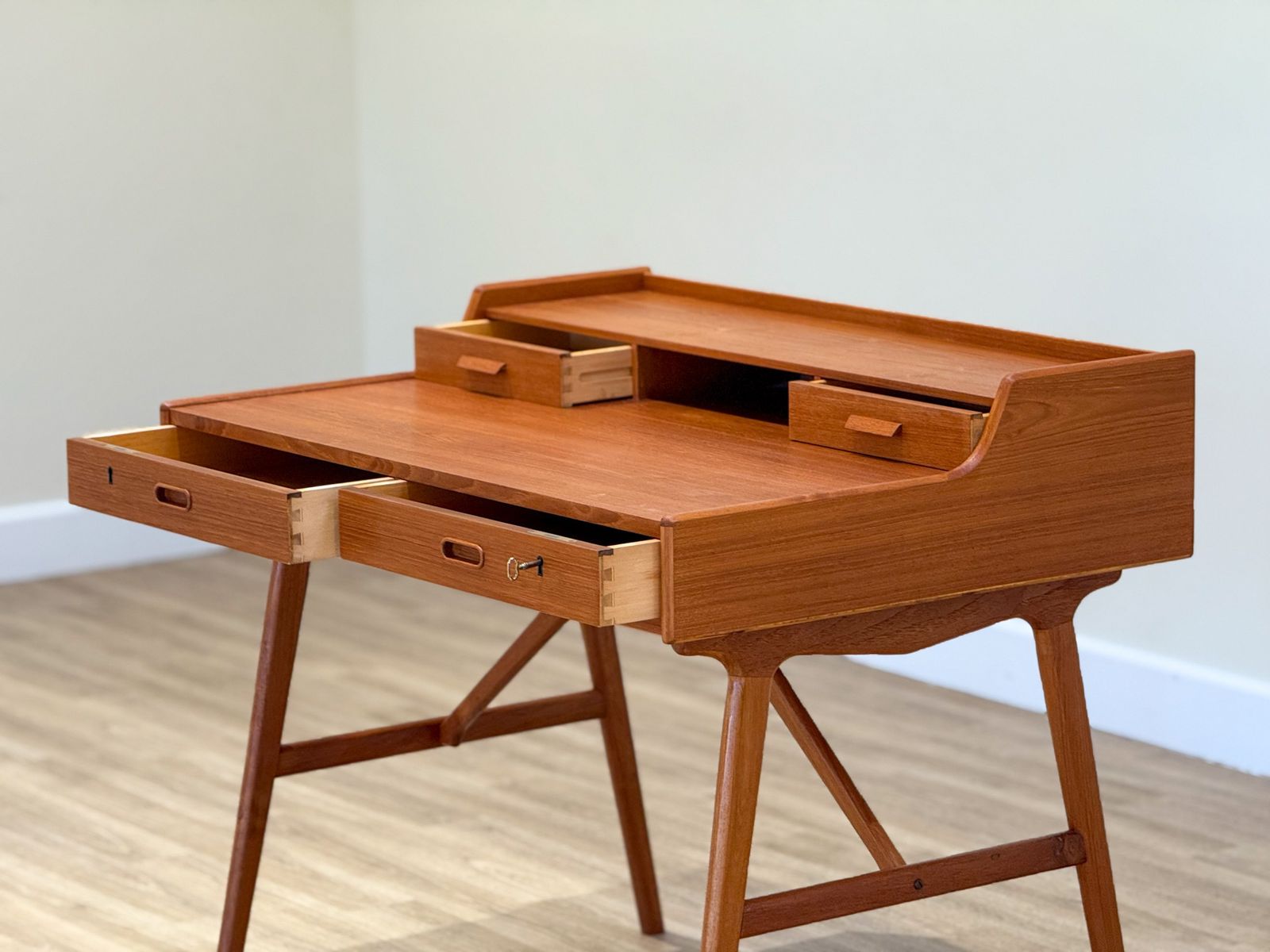 Teak Model 56 Desk By Arne Wahl Iversen, 1960s photo vintage