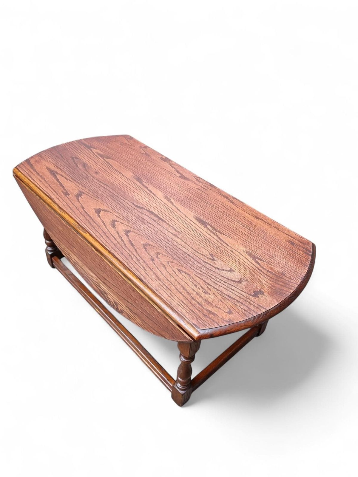 Vintage Oak Drop Leaf Coffee Table / Old Charm Wood Brothers / C.1970s photo buy