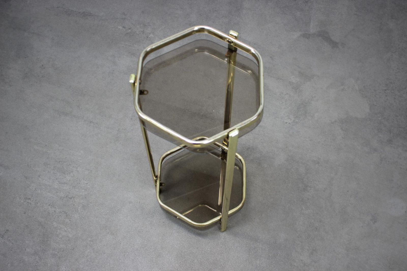 Mid Century Brass And Smoked Glass Tea Table, 1970s, Germany photo Furniture