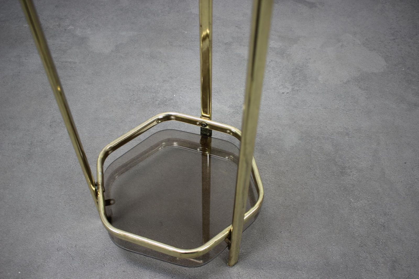 Mid Century Brass And Smoked Glass Tea Table, 1970s, Germany photo vinterior