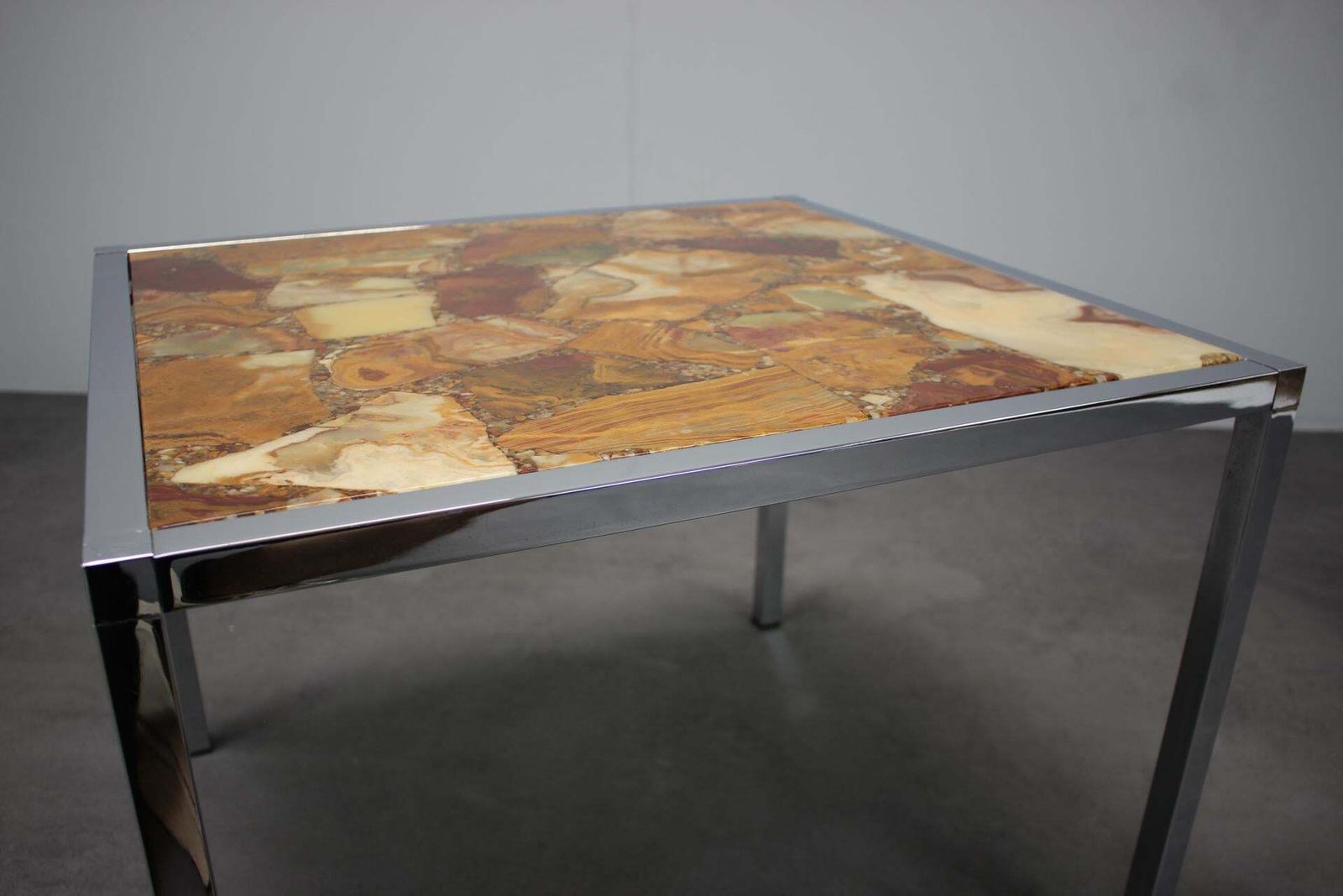 Resin And Stone Chrome Plated Coffee Table, 1970s, Germany photo 1121.0