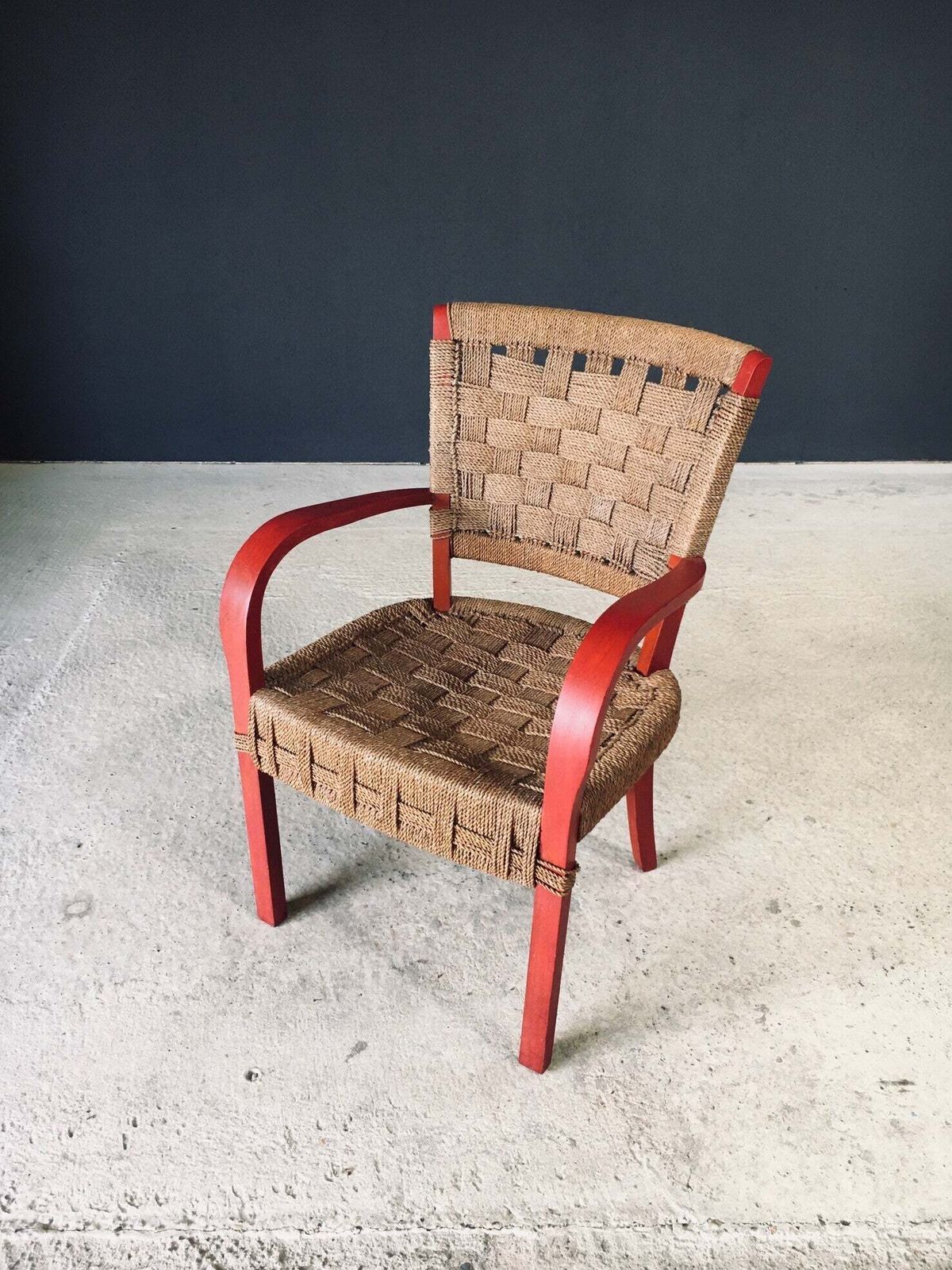 Vintage Mediterrane Design Fauteuil Met Touwbekleding, Frankrijk, Jaren 1930 photo furniture