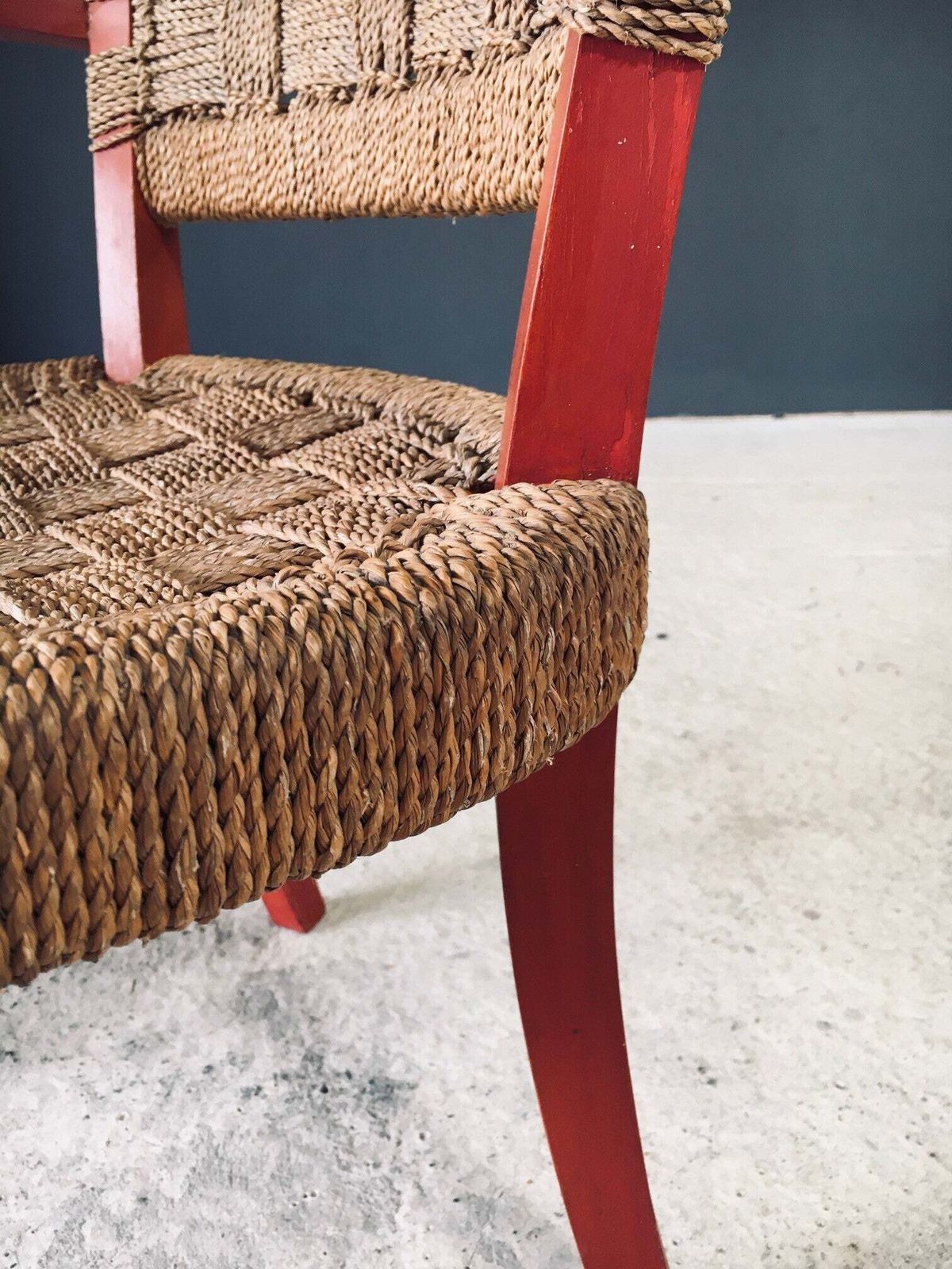 photo vintage Vintage Mediterranean Design Rope Armchair, France 1930's