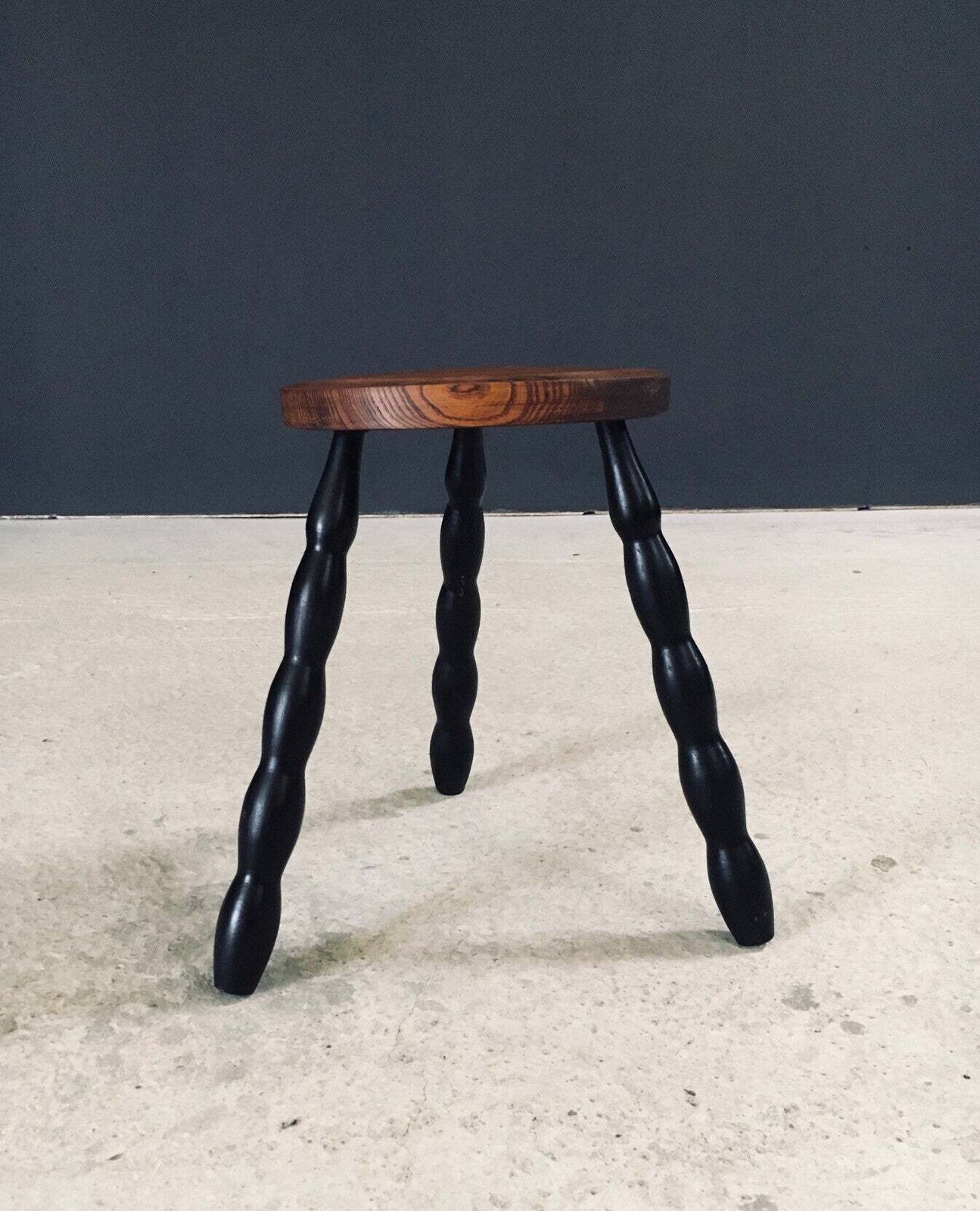 1940's French Design Bobbin Tripod Stool photo for sale