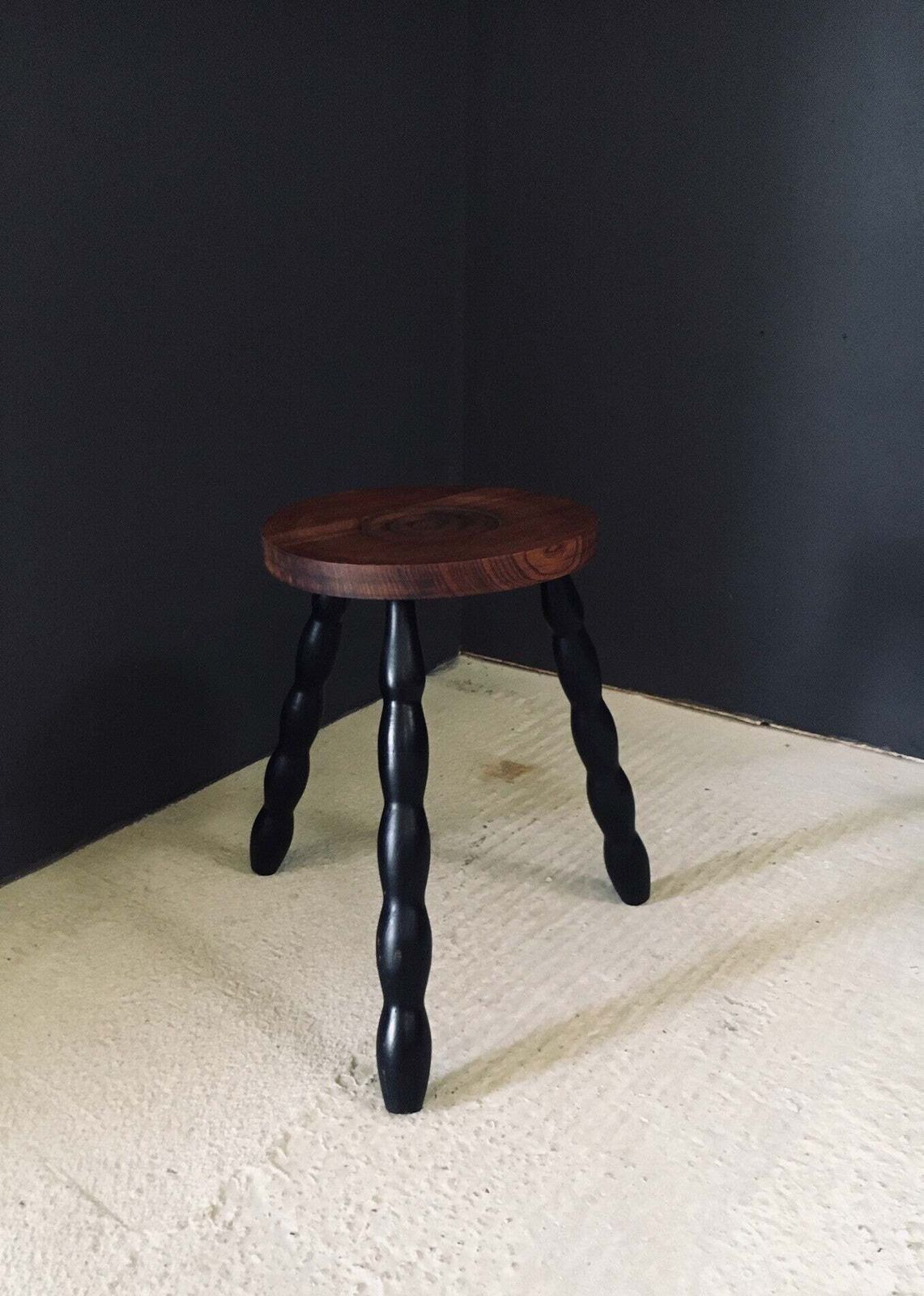 1940's French Design Bobbin Tripod Stool photo Furniture