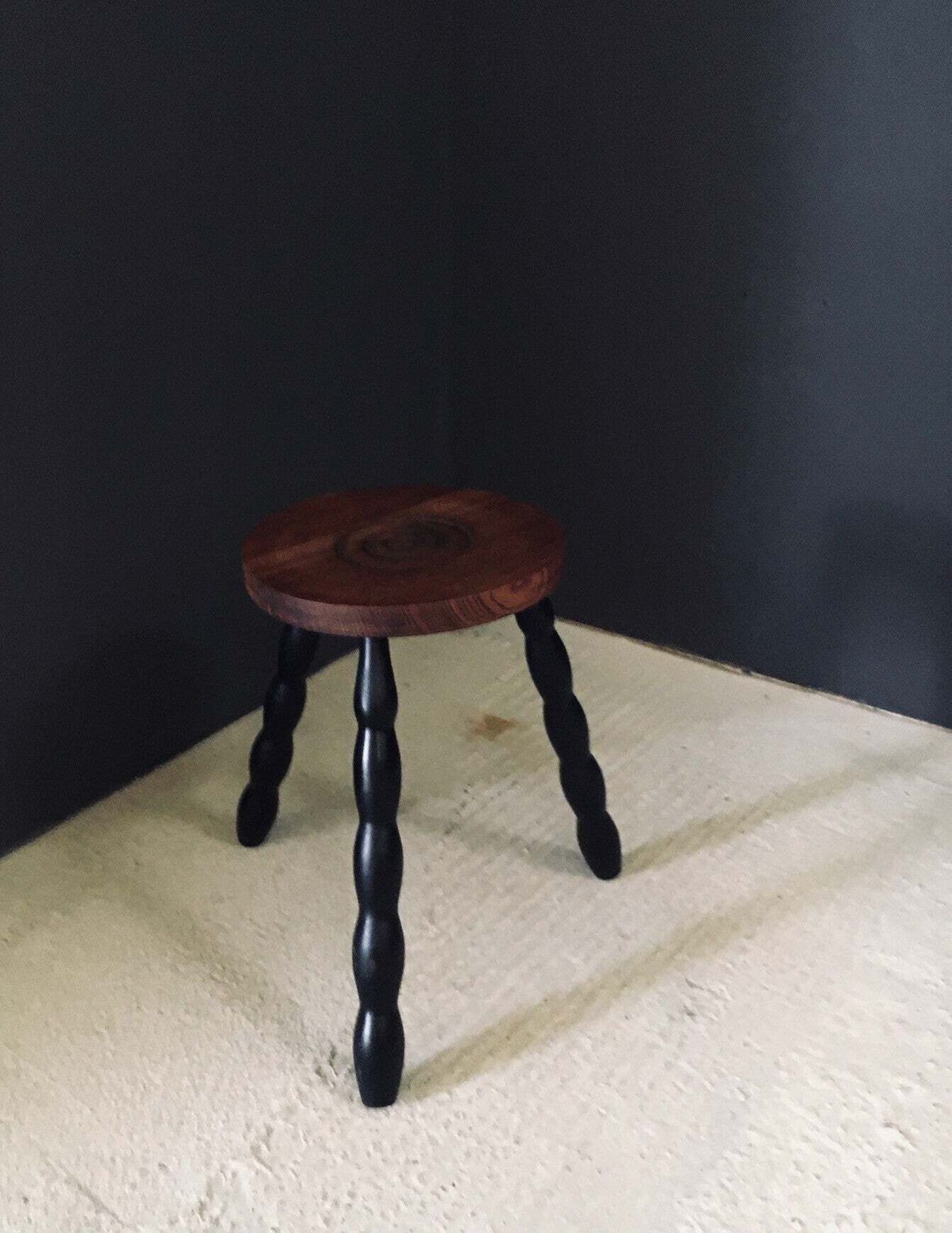 1940's French Design Bobbin Tripod Stool photo vinterior