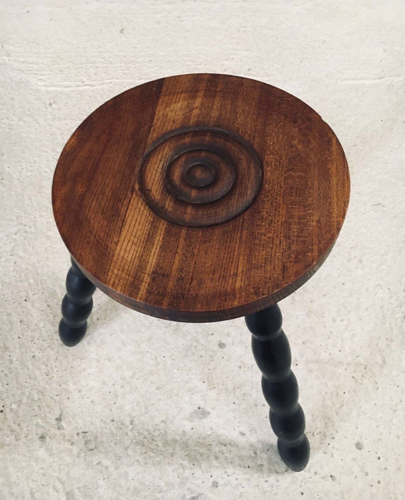 photo buy 1940's French Design Bobbin Tripod Stool