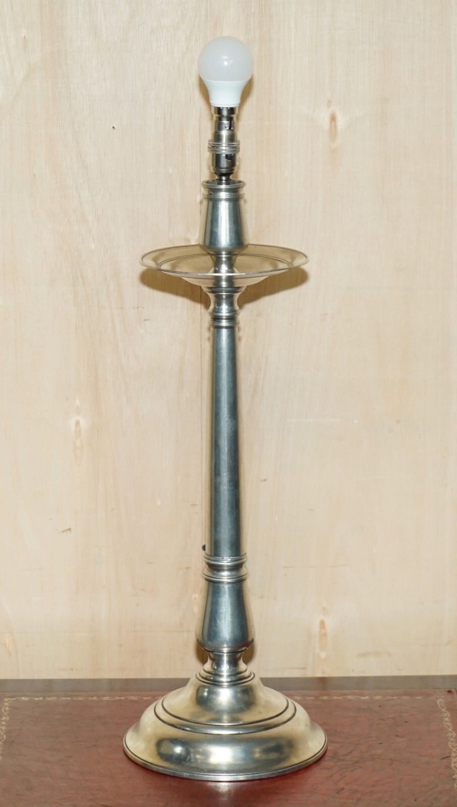 Extra Large Owl Stamped Arte Italica Tavola Marinoni Candlestick Pewter Lamp photo Home Decor
