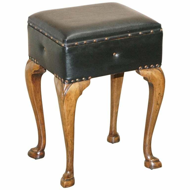 Antique French Walnut Circa 1880 Piano Stool With Internal Music Storage