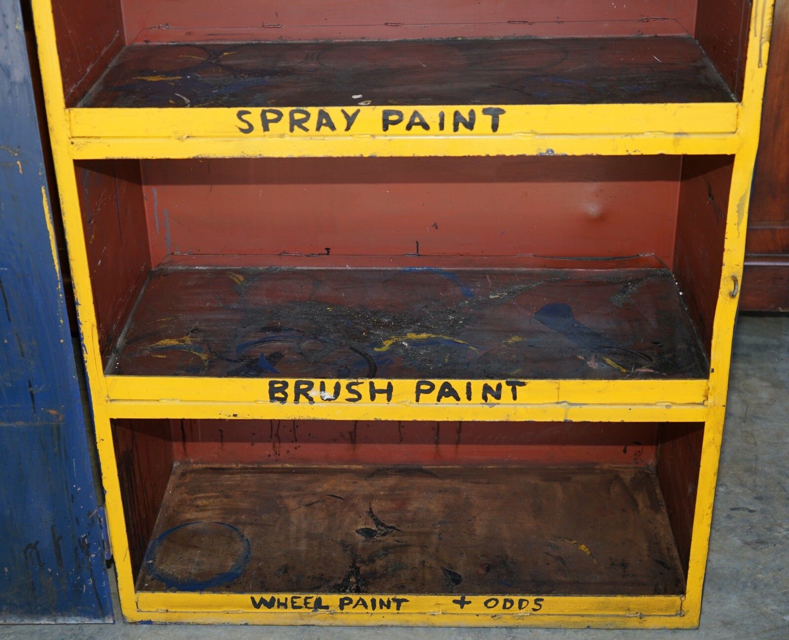 photo furniture Industrial Steel Large Circa 1950's Metal Workers Paint Cupboard Very Rare Find