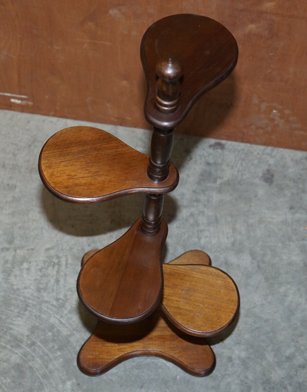 Pair Of Hardwood Whatnot Adjustable Side End Tables Cake Stands Display Stands photo Furniture