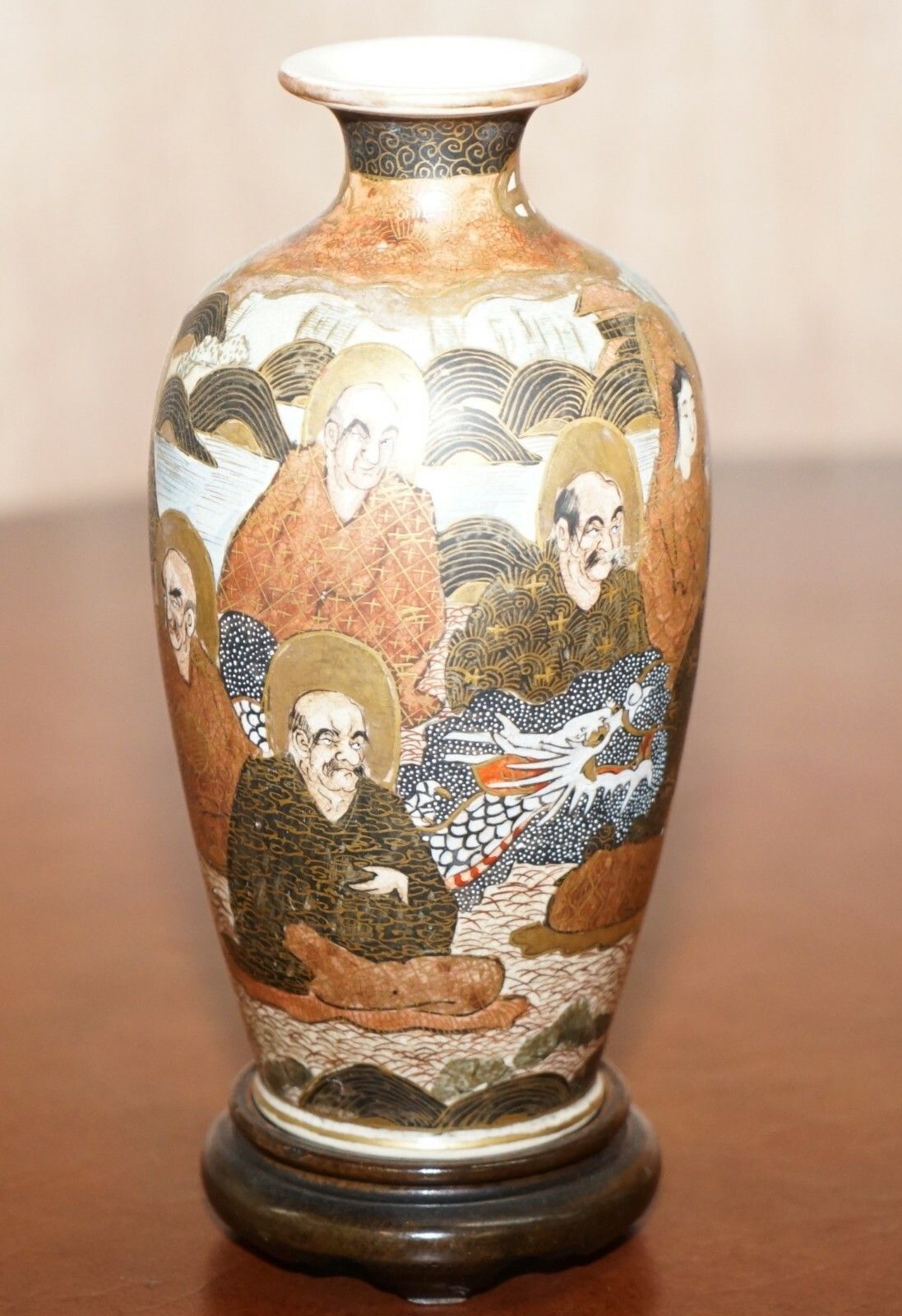 Pair Of Antique Chinese Or Japanese Oriental Vases Hand Painted And Signed Urns photo for sale