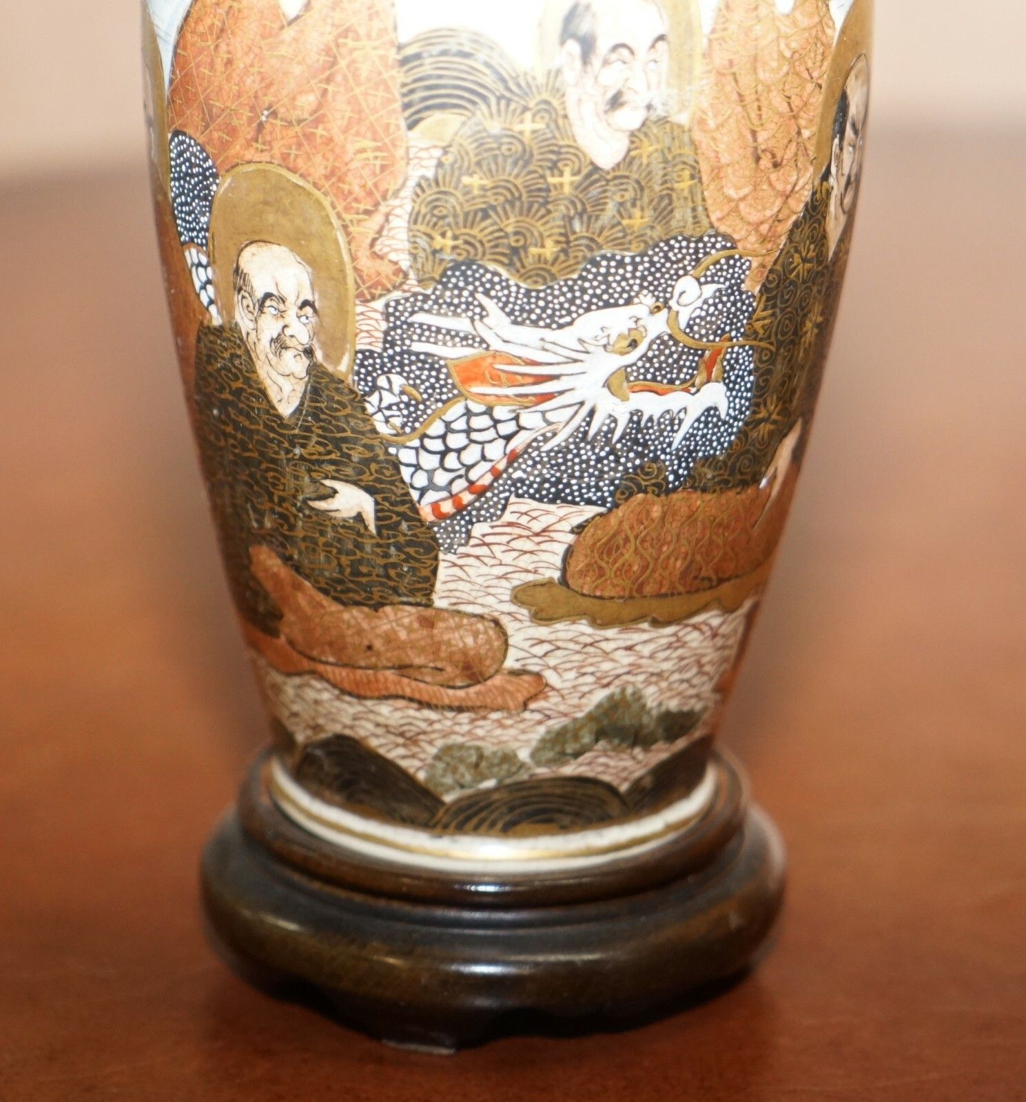 Pair Of Antique Chinese Or Japanese Oriental Vases Hand Painted And Signed Urns photo Home Decor