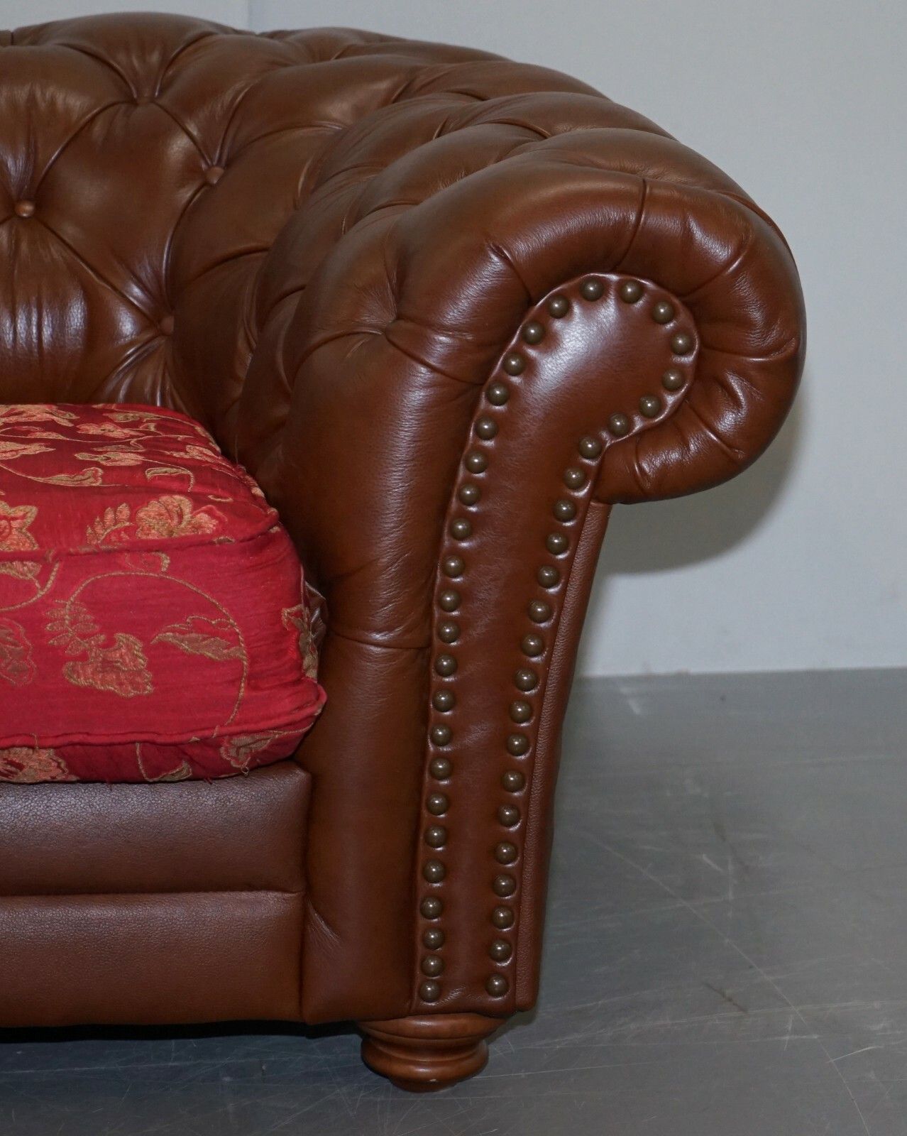 photo furniture Tetrad Made In England Brown Leather Chesterfield Armchair Part Of Full Suite