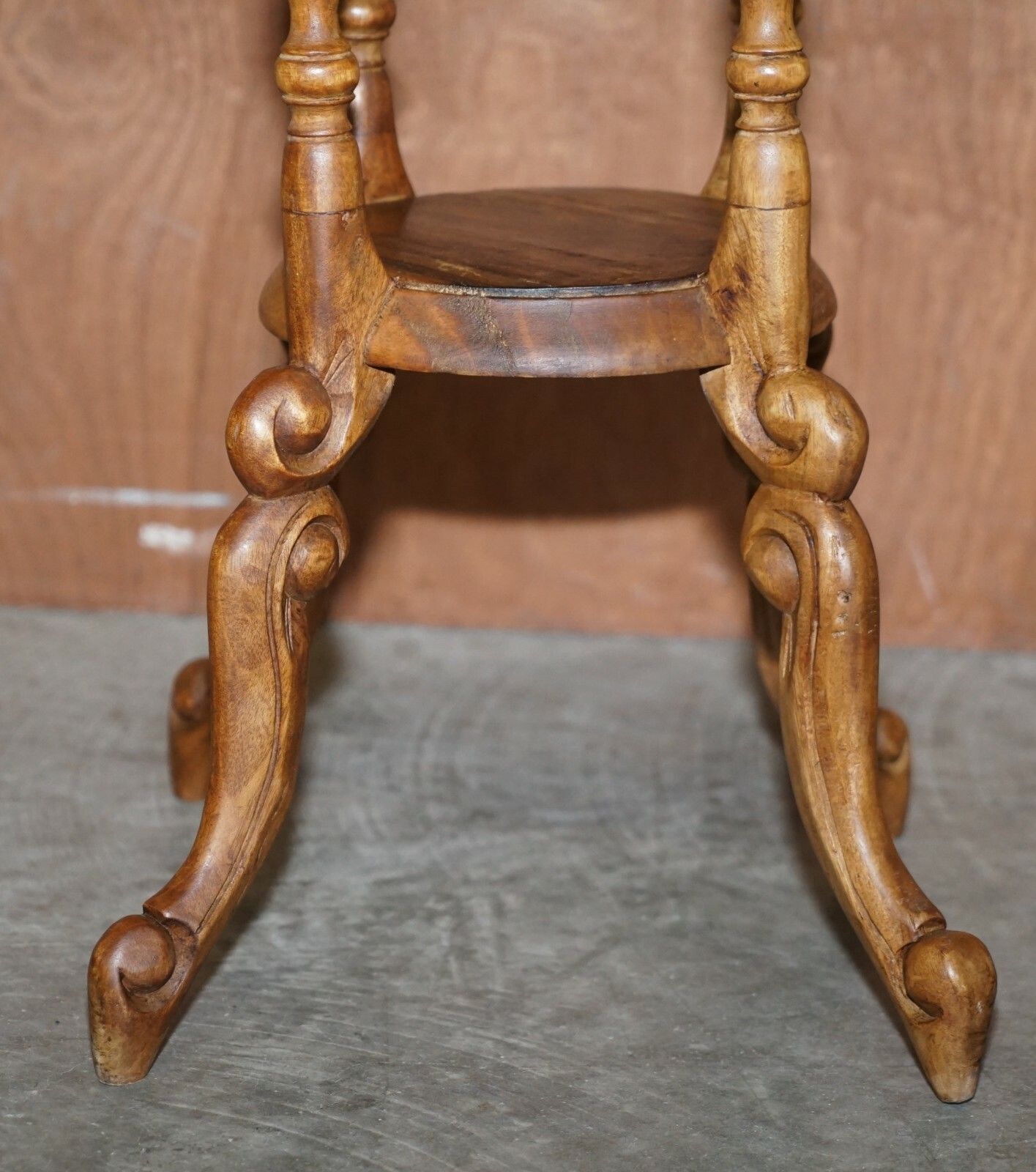 Edwardian Barley Twist Legs Tall Plant Jardiniere Display Stand With Two Tiers photo Home Decor