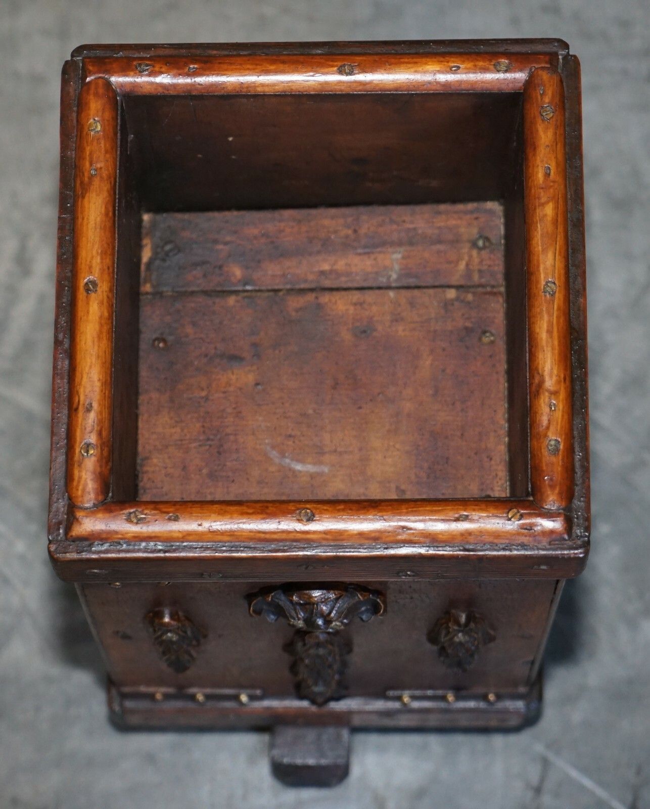 Lovely Hand Carved Circa 1880 English Oak Wastepaper Bin Nice And Decorative photo 475.0