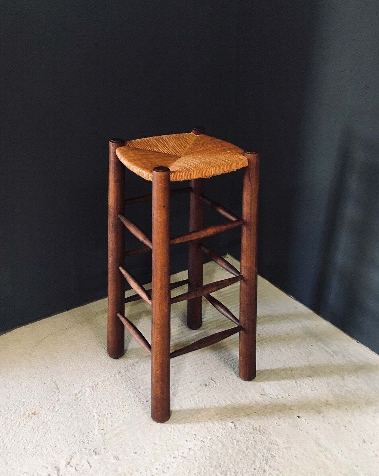 Brutalist Design Bar Stool By Charles Dudouyt, France 1940's photo vintage