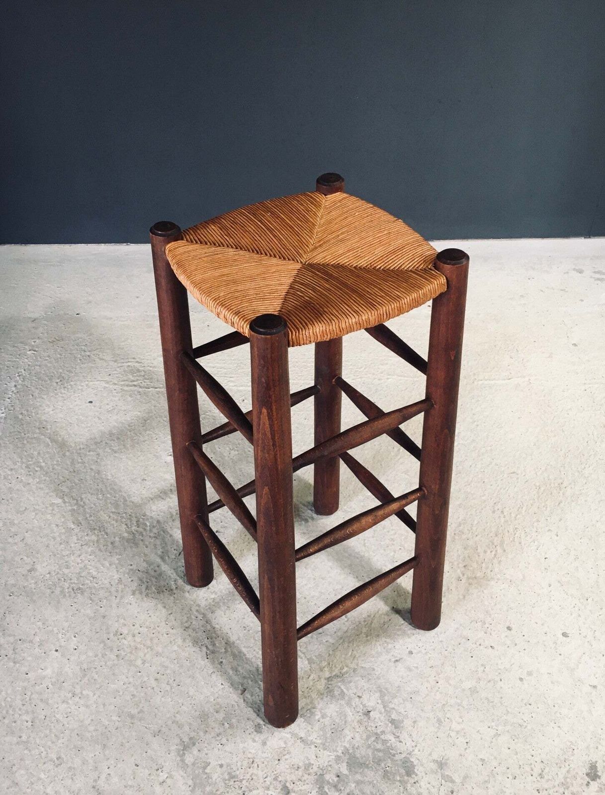 Furniture Brutalist Design Bar Stool By Charles Dudouyt, France 1940's photo