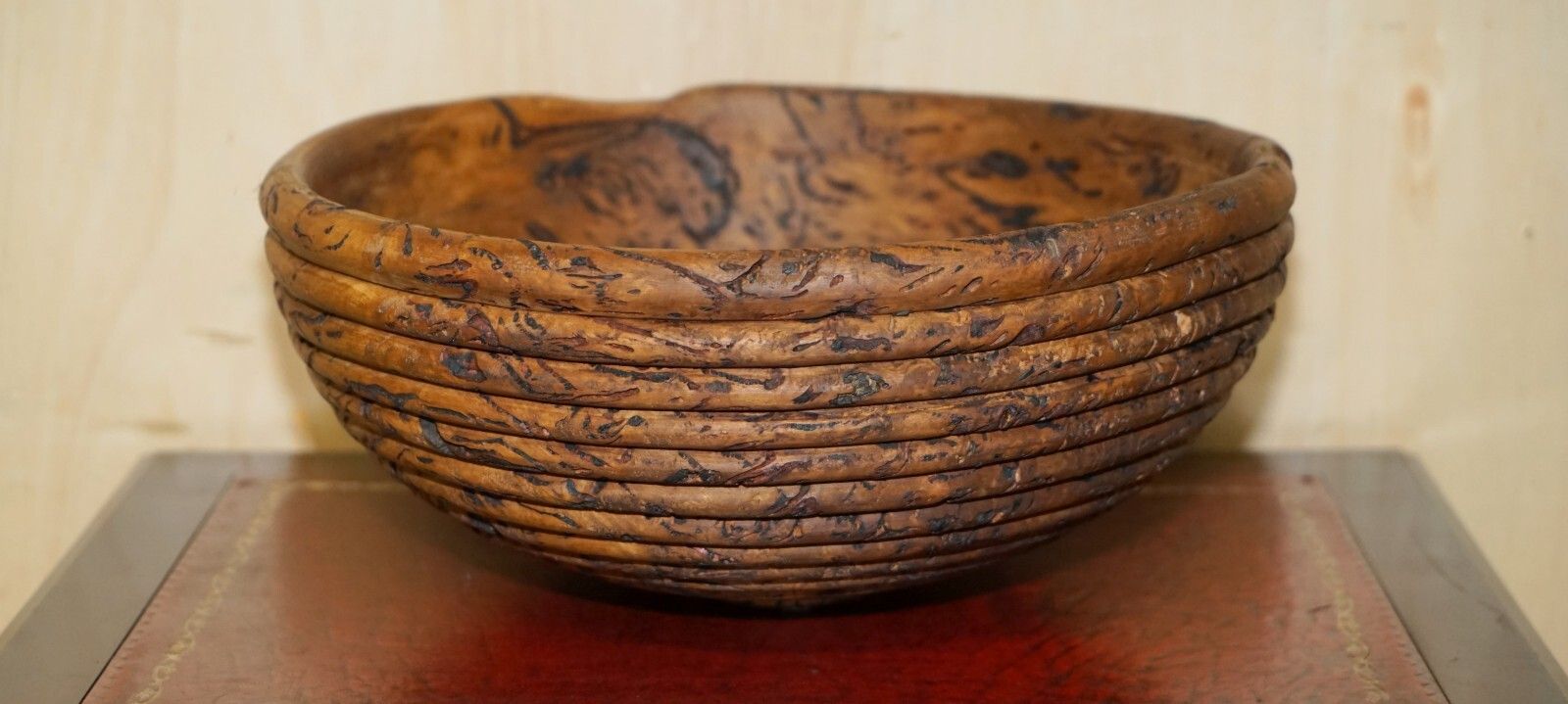 Extra Large Heavily Burred Eucalyptus Bowl Signed B Moss For Fruit Etc Must See photo for sale