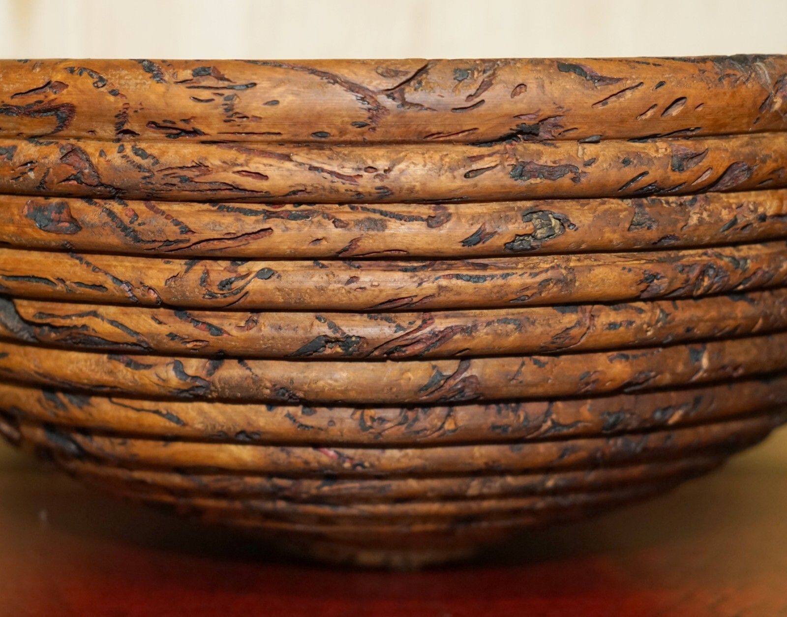 Extra Large Heavily Burred Eucalyptus Bowl Signed B Moss For Fruit Etc Must See photo 450.0