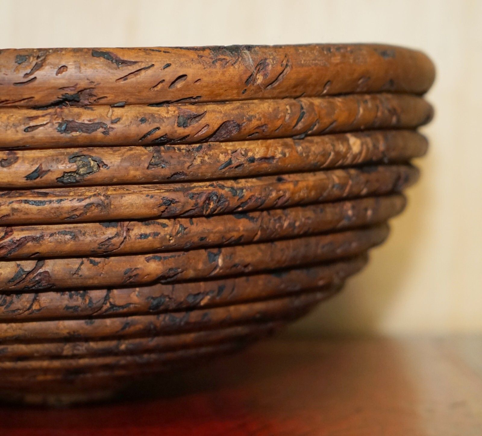 Extra Large Heavily Burred Eucalyptus Bowl Signed B Moss For Fruit Etc Must See photo vinterior