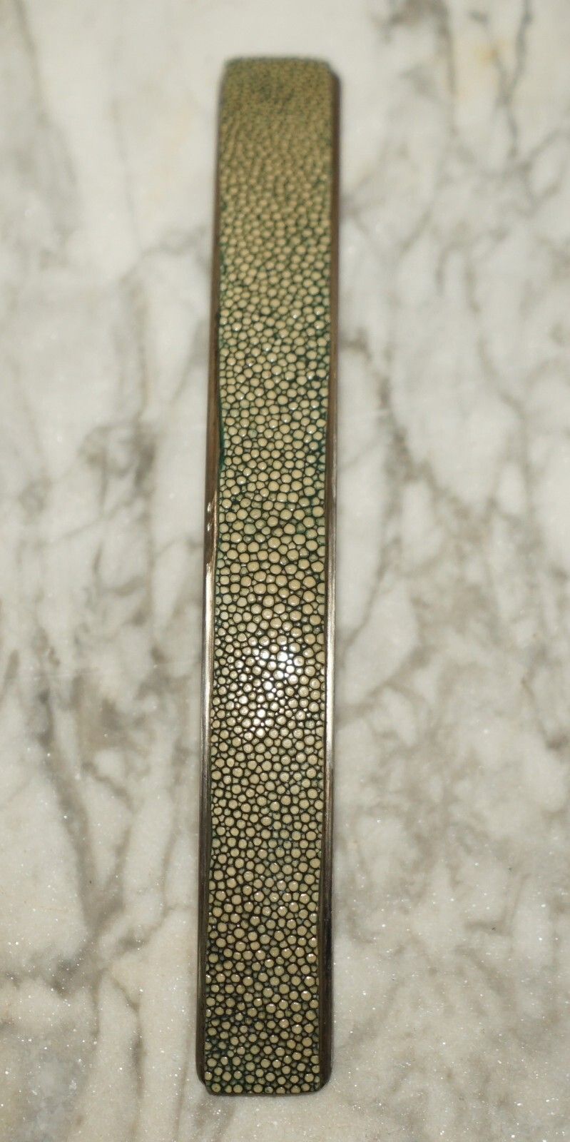 photo for sale Suite Of Six Shark Manta Ray Shagreen Upholstered Contemporary Drawer Handles