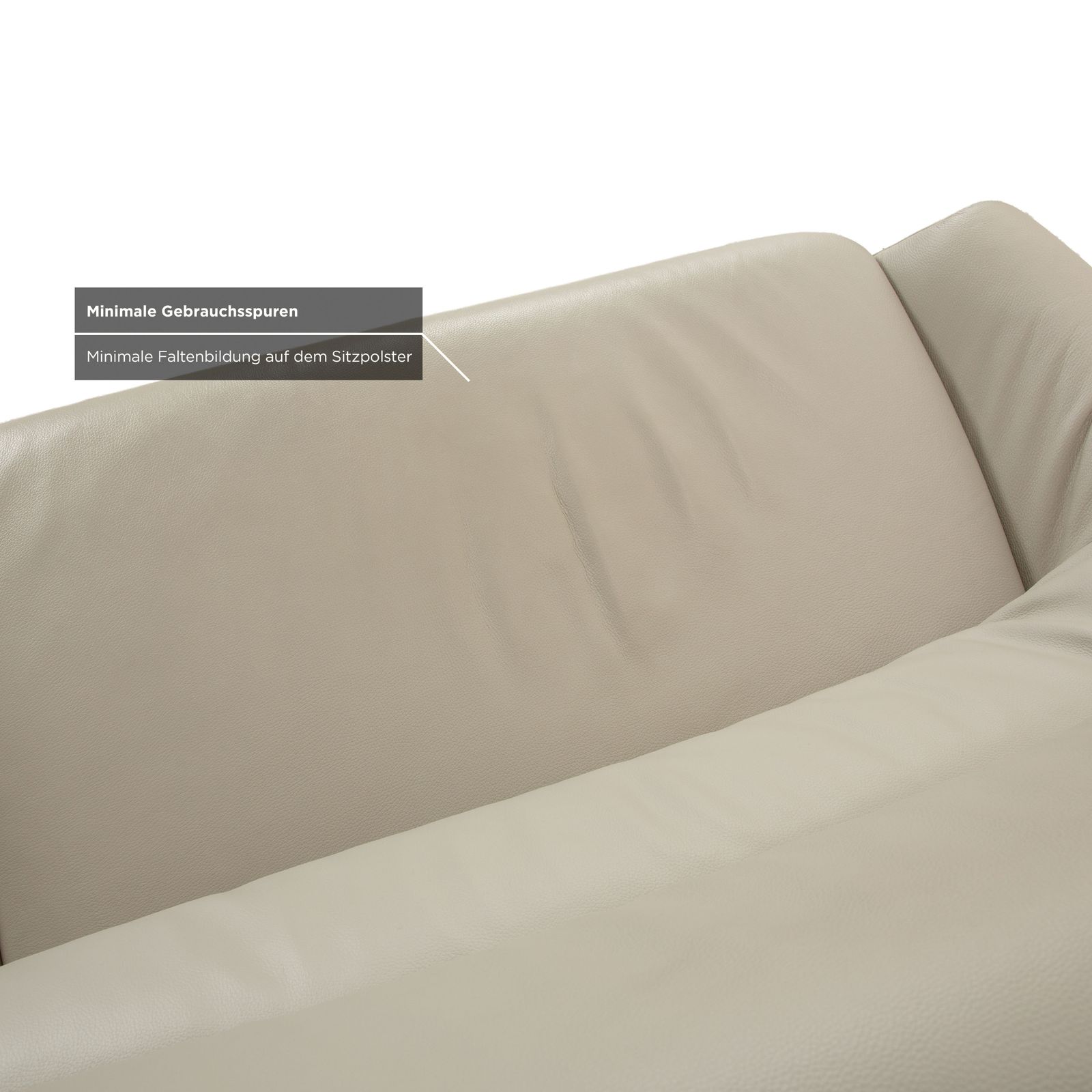 Canapé 3 places Joop! 007 en cuir gris beige crème photo 1676.0