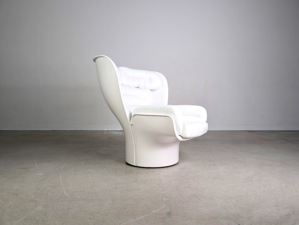 Elda Chair Joe Colombo Fauteuil Vintage Comfort Leer Wit photo Meubels