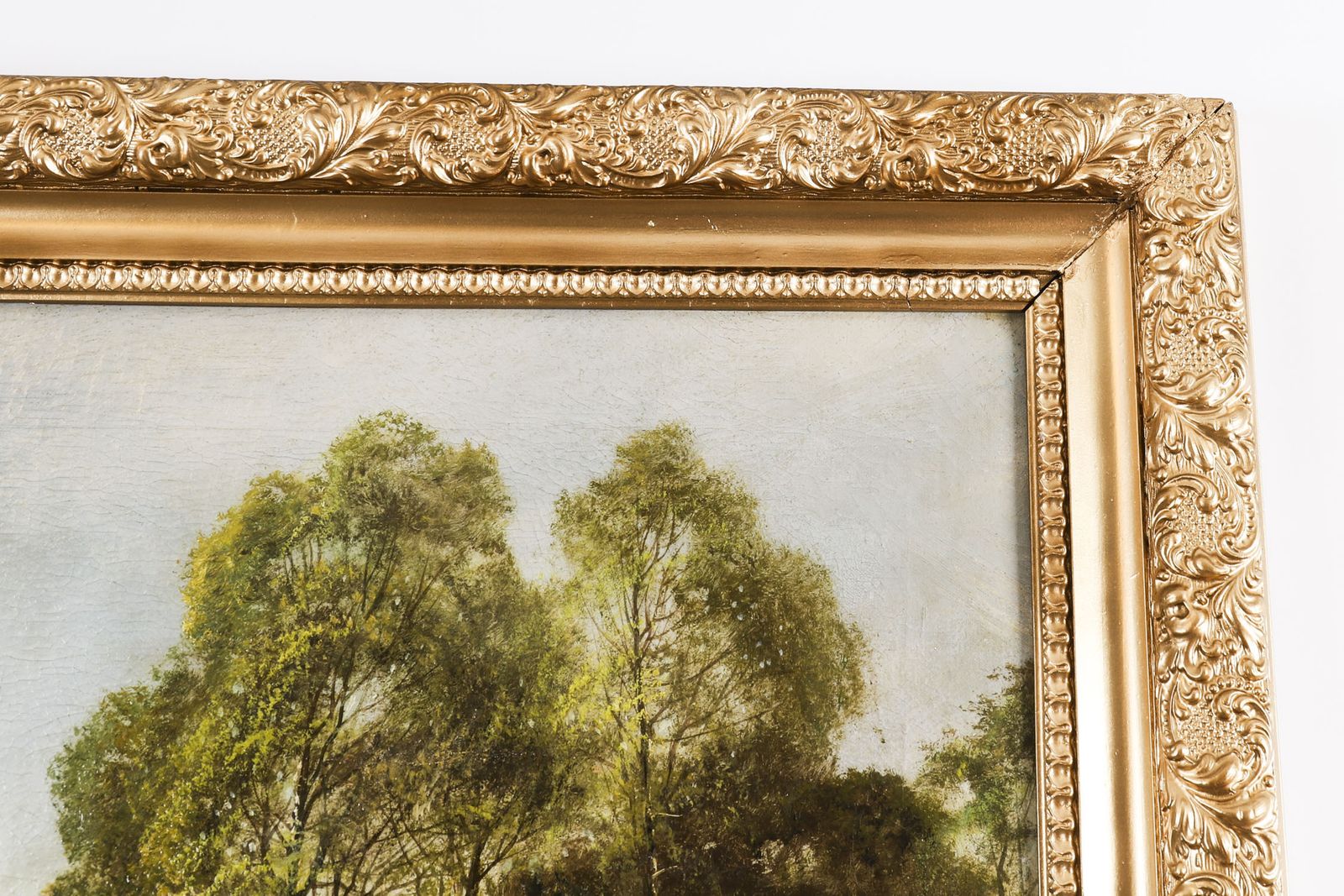 Antique Painting Rural Landscape Near Llantwest, Wales, William Langley  19th C photo buy