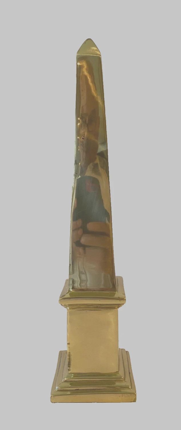 Polished And Polished Bronze Obelisk 20th Century photo furniture