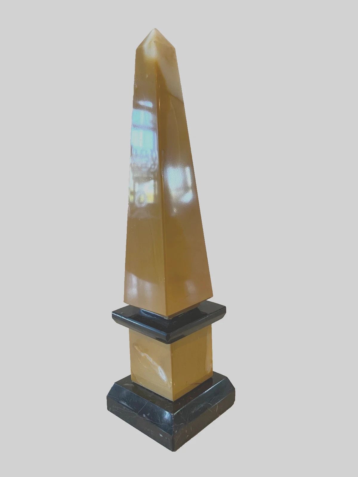 Siena Yellow And Black Marble Obelisk 20th Century photo vinterior