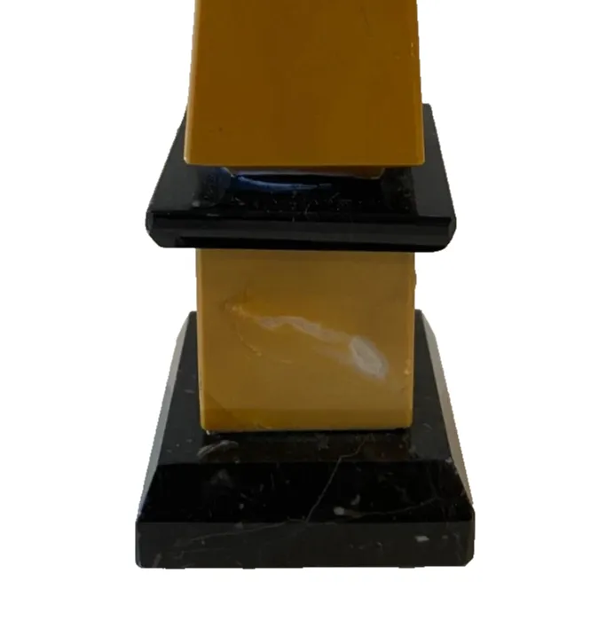 Siena Yellow And Black Marble Obelisk 20th Century photo vintage