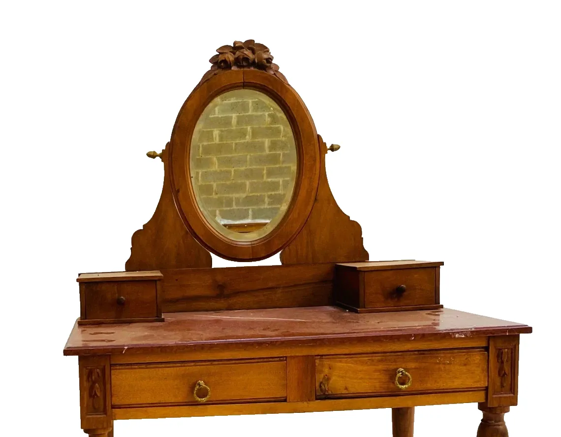 Louis XVI Style Walnut Dressing Table 20th Century photo vintage