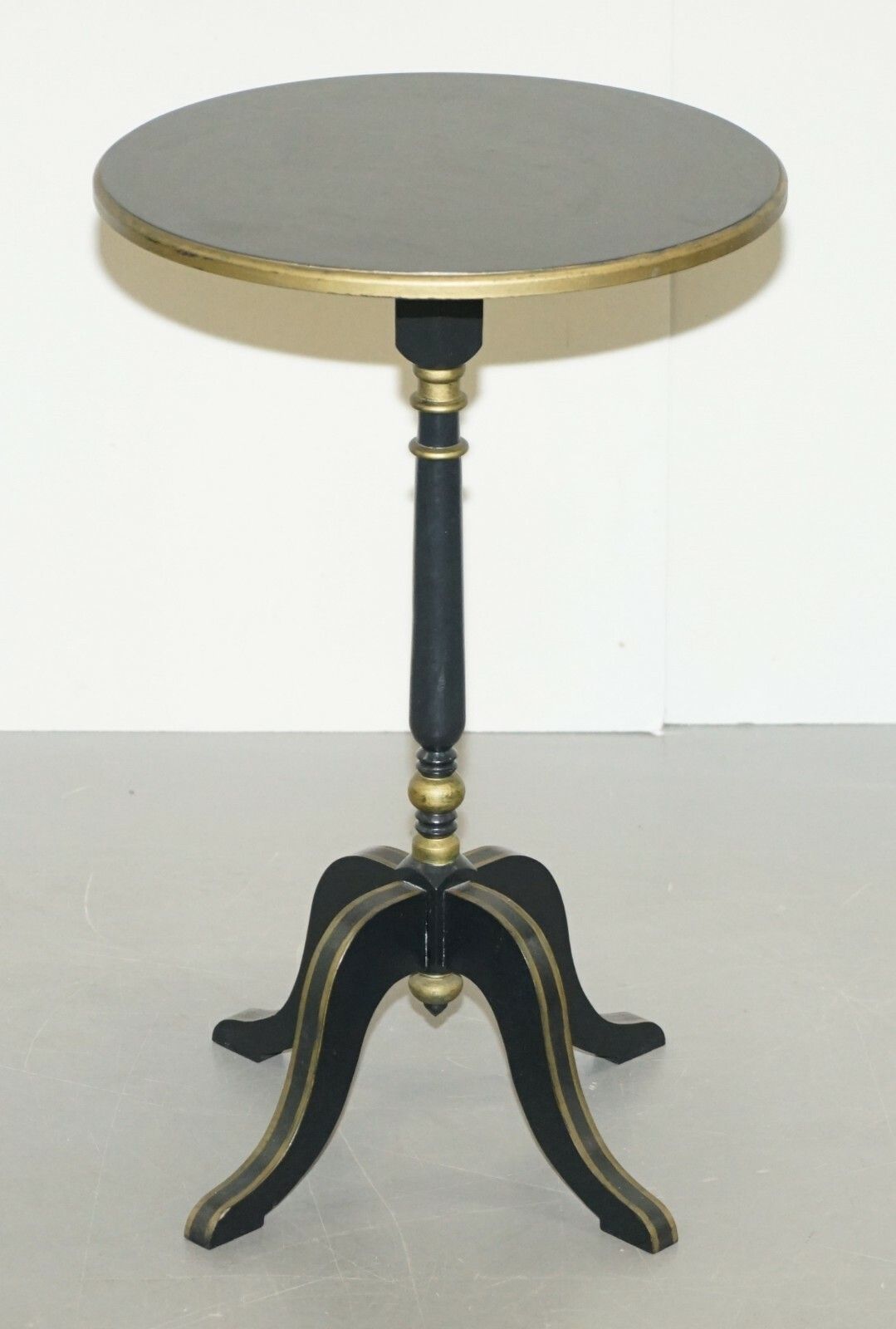 Lamp Side End Table With Ebonised Black Frames And Gold Gilt Wood Detailing photo furniture