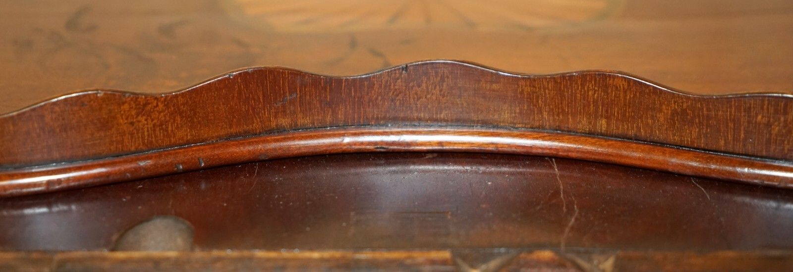 Antique Circa 1880 Sheraton Revival Satinwood Walnut Serving Tray Bronze Handles photo buy