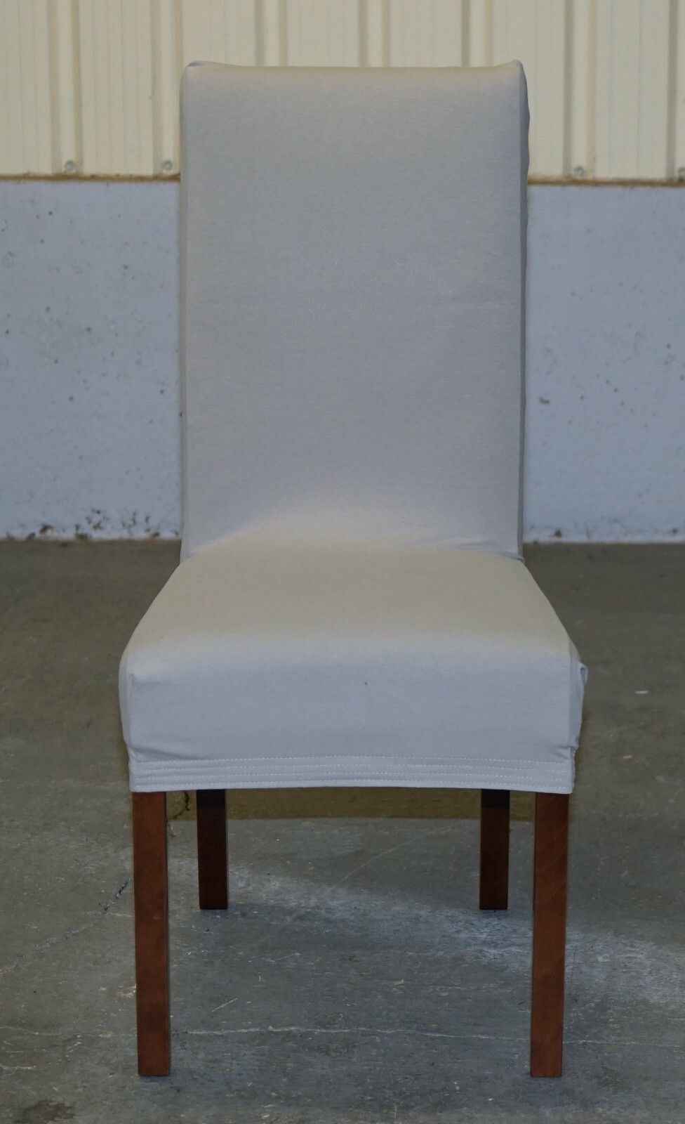 Suite Of Six Bicast Leather Contemporary Dining Chairs With Custom Made Covers photo for sale
