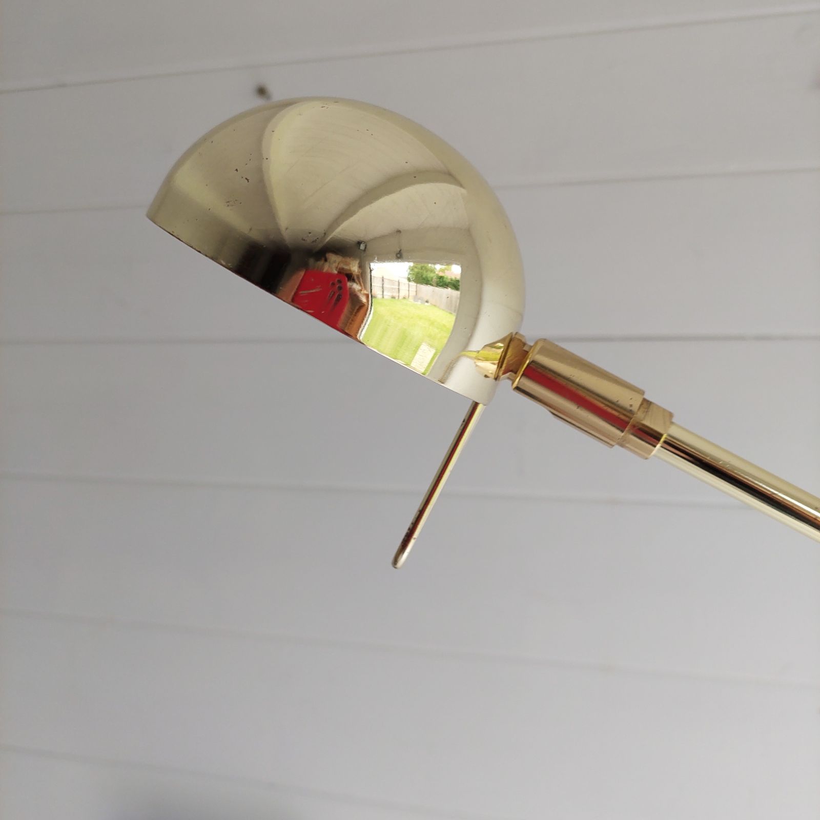 Mid Century Adjustable Brass Floor Lamp Counter Balance Minimalist, Germany, 1970s photo vintage
