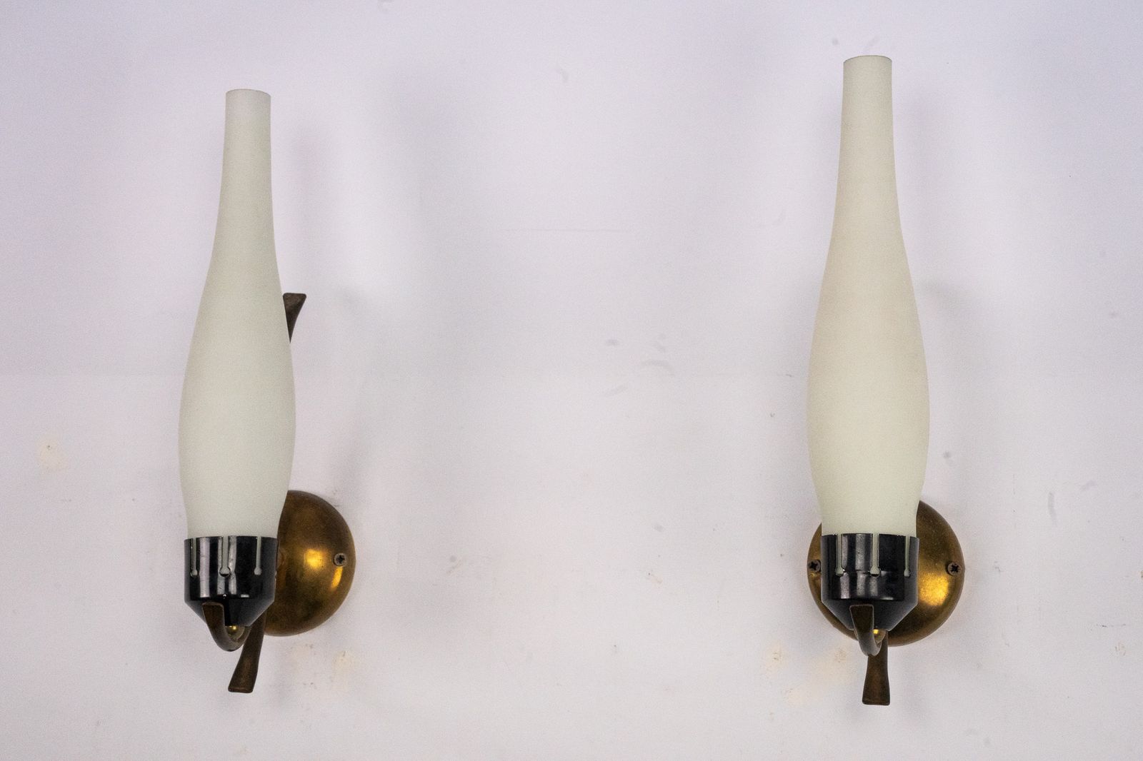 Pair Of Mid Century Sconces In Arredoluce Manner. Italy 1950s photo for sale