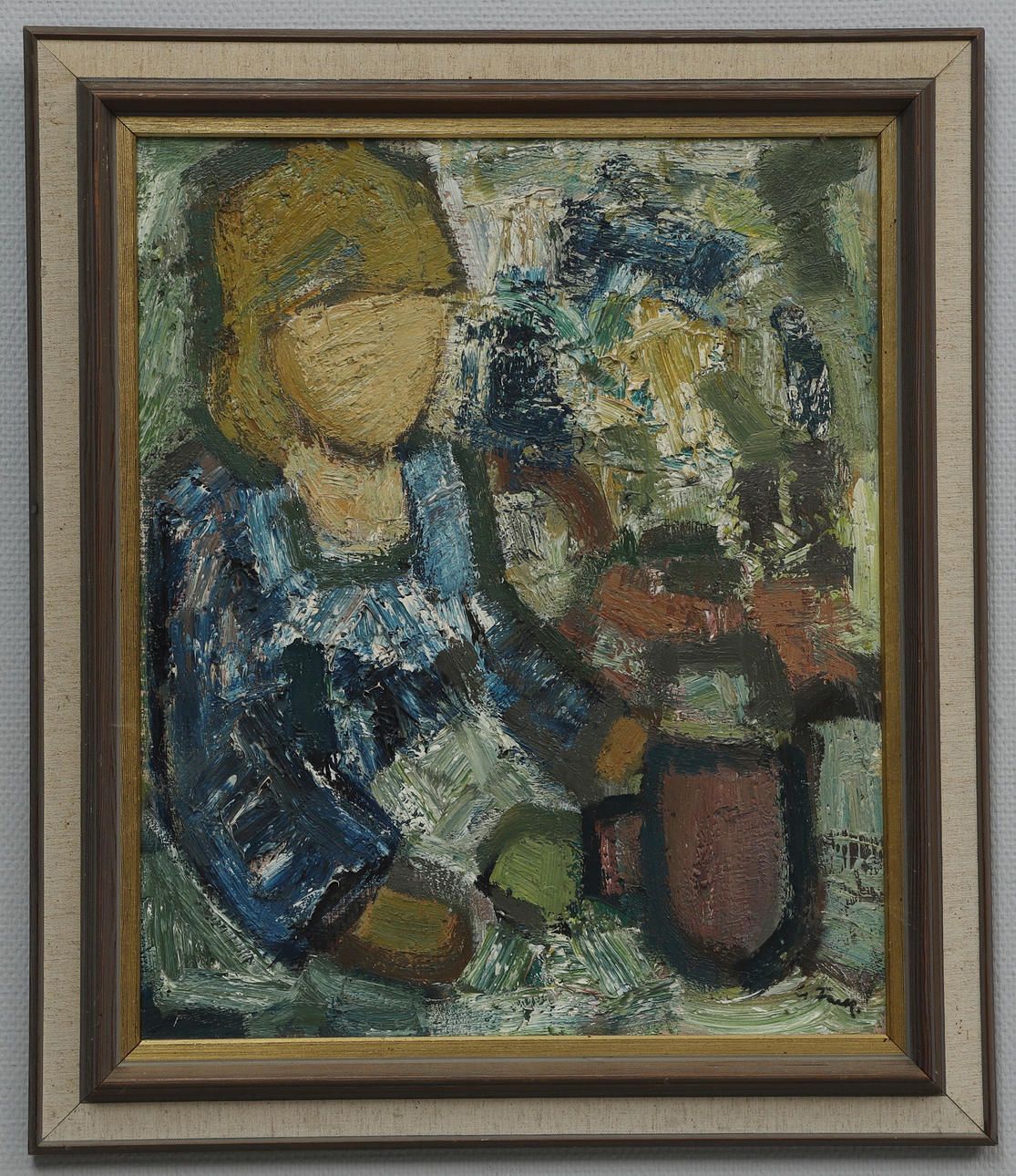 Gösta Falk   'Woman With Cup' Framed Oil Painting photo for sale