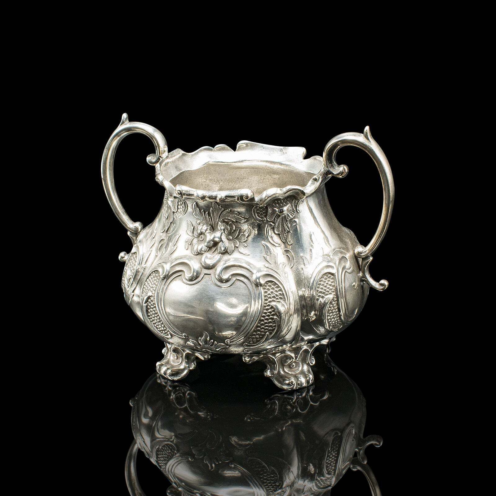 Antique 4 Piece Tea Service, English, Silver Plate, Coffee Pot, Edwardian, 1910 photo vintage