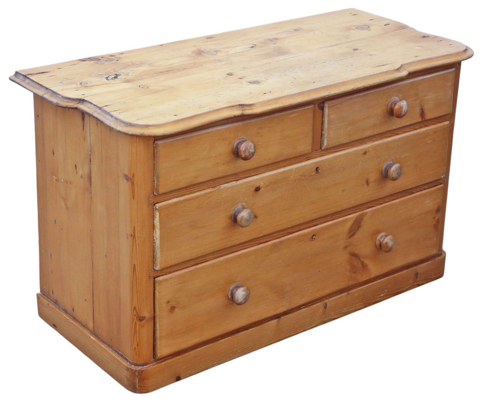 Antique 19th Century Large Pine Chest Of Four Drawers – Fine Quality photo 1795.0