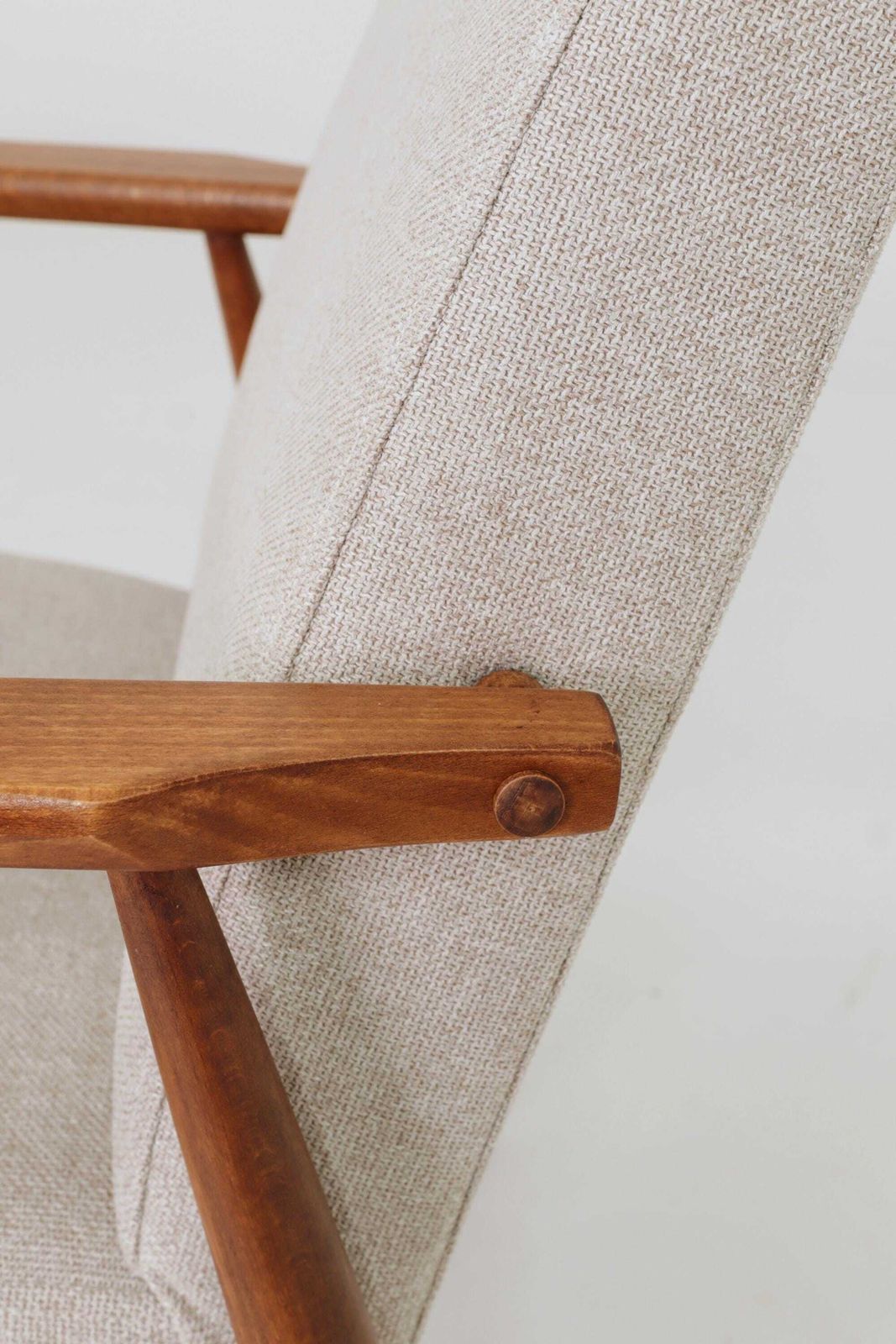 photo for sale Scandinavian Lounge Chair Braid Beige Upholstery Classic Design