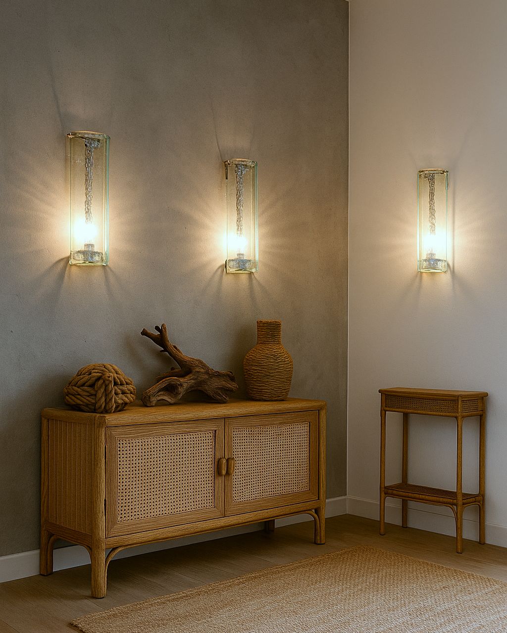Set Of 3 Murano Wall Sconces By Carlo Nason For Mazzega, 1970s photo for sale