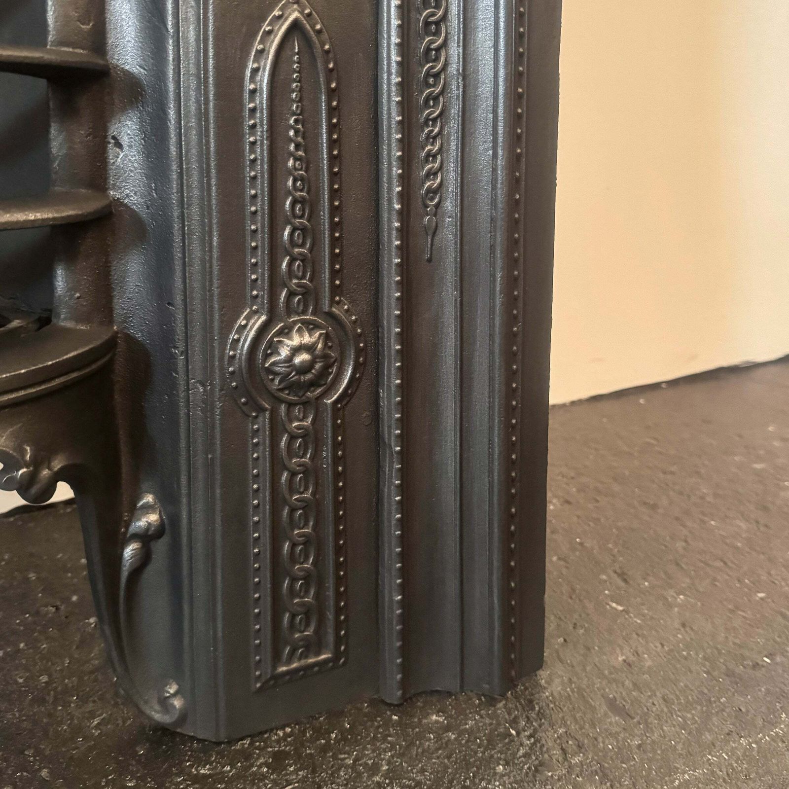 Antique Victorian Cast Iron Hob Grate Insert photo vintage