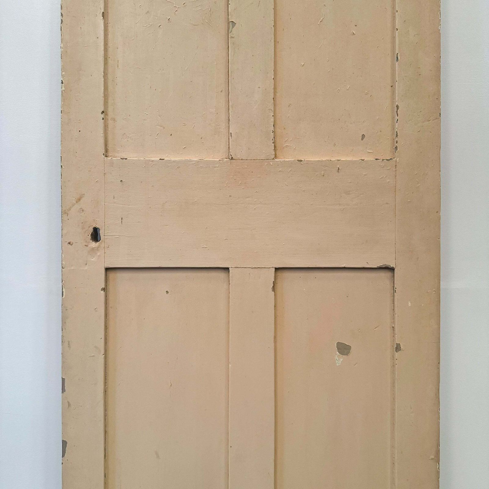 Georgian Solid Pine Panelled Door   226cm X 78cm photo for sale